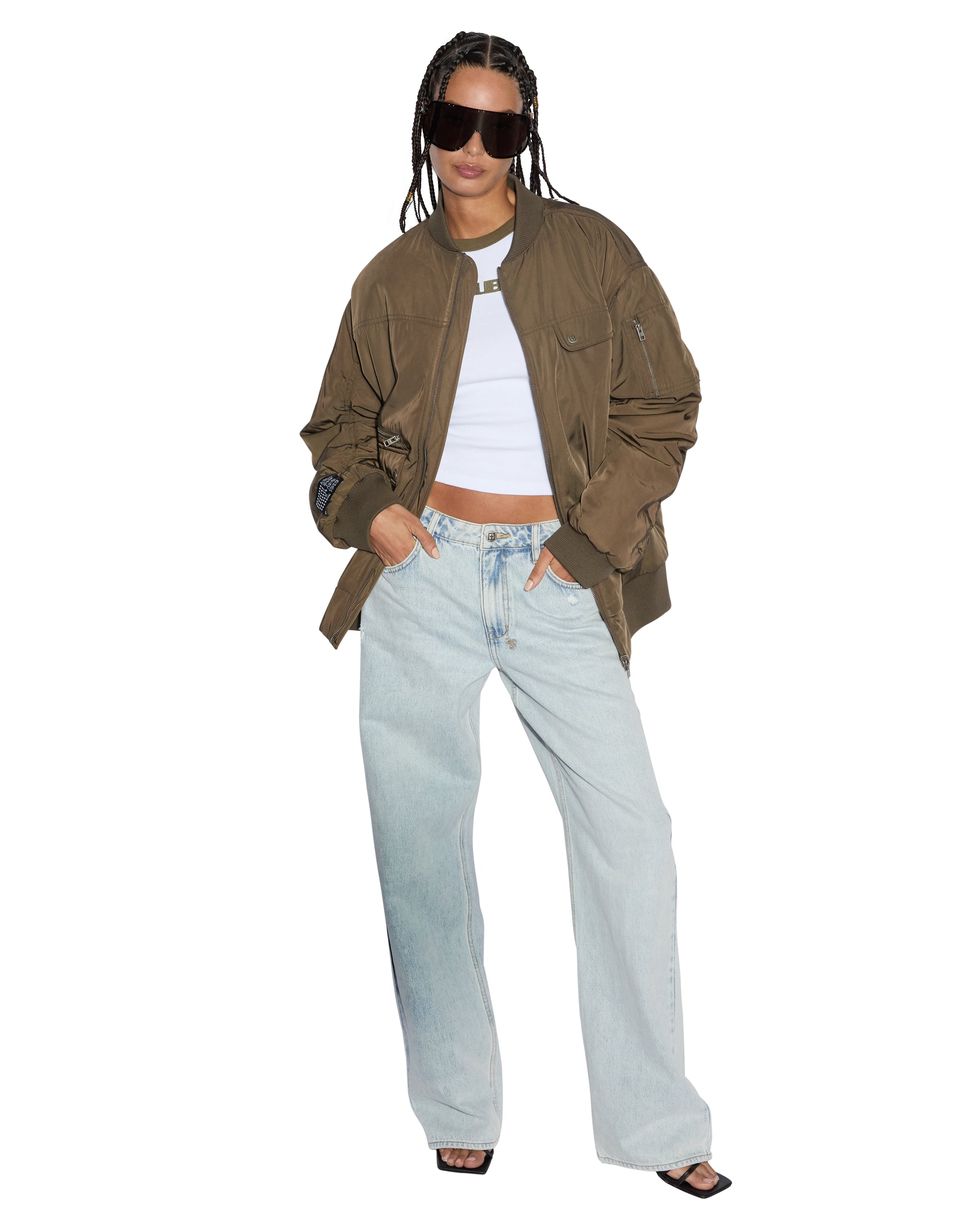 Score Bomber Womens Jackets - Khaki And Cedar