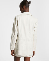 Vivian Leather Blazer Off White