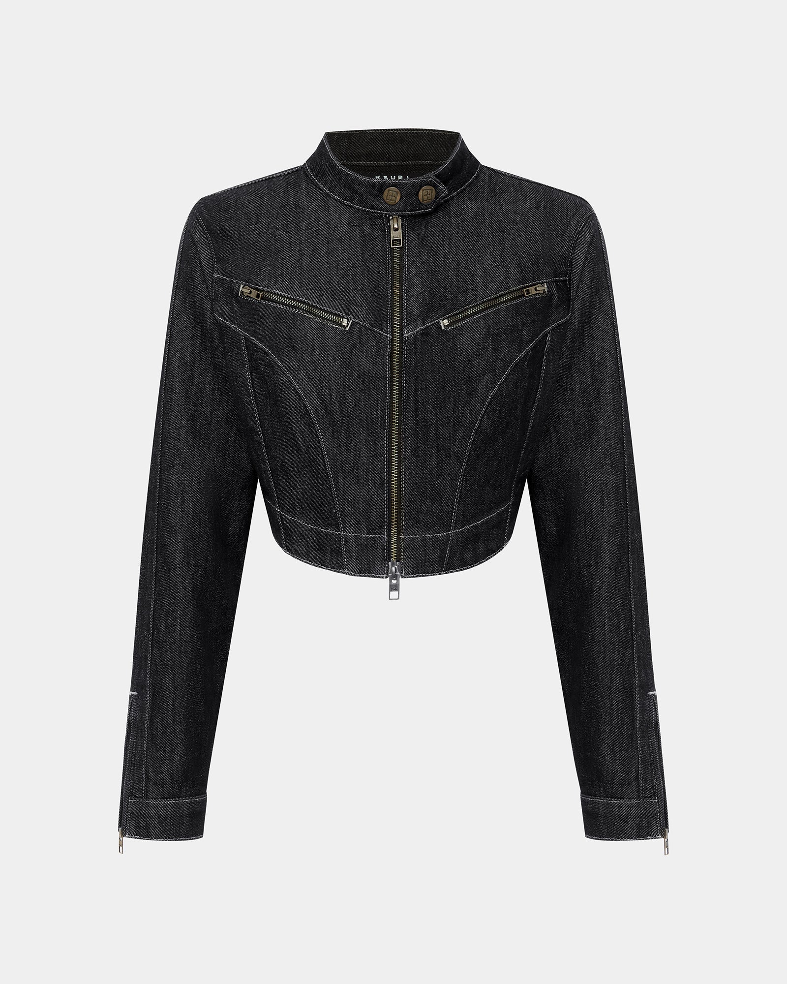 Paradigm Crop Denim Jacket - Midnight Black