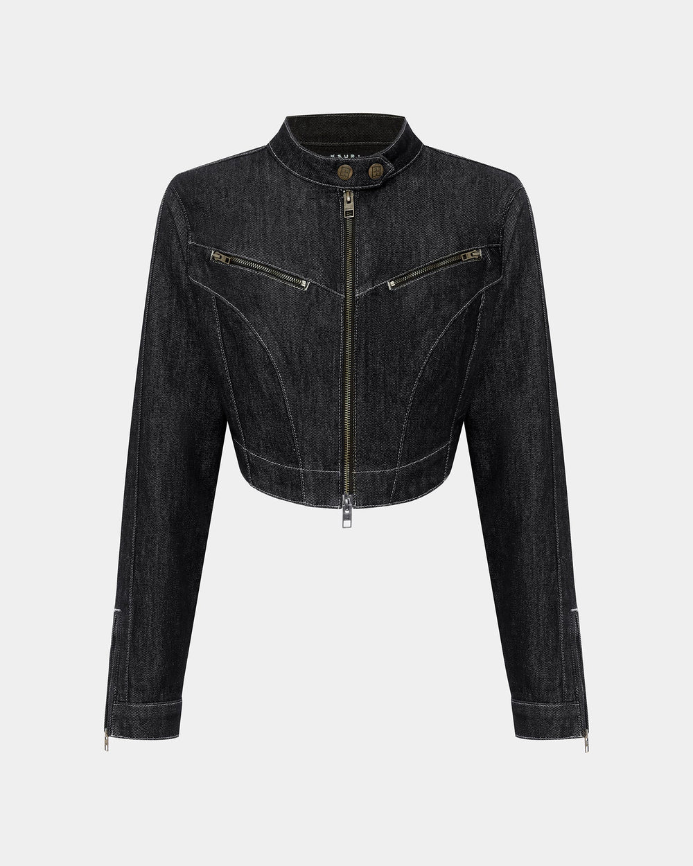 Paradigm Crop Denim Jacket - Midnight Black