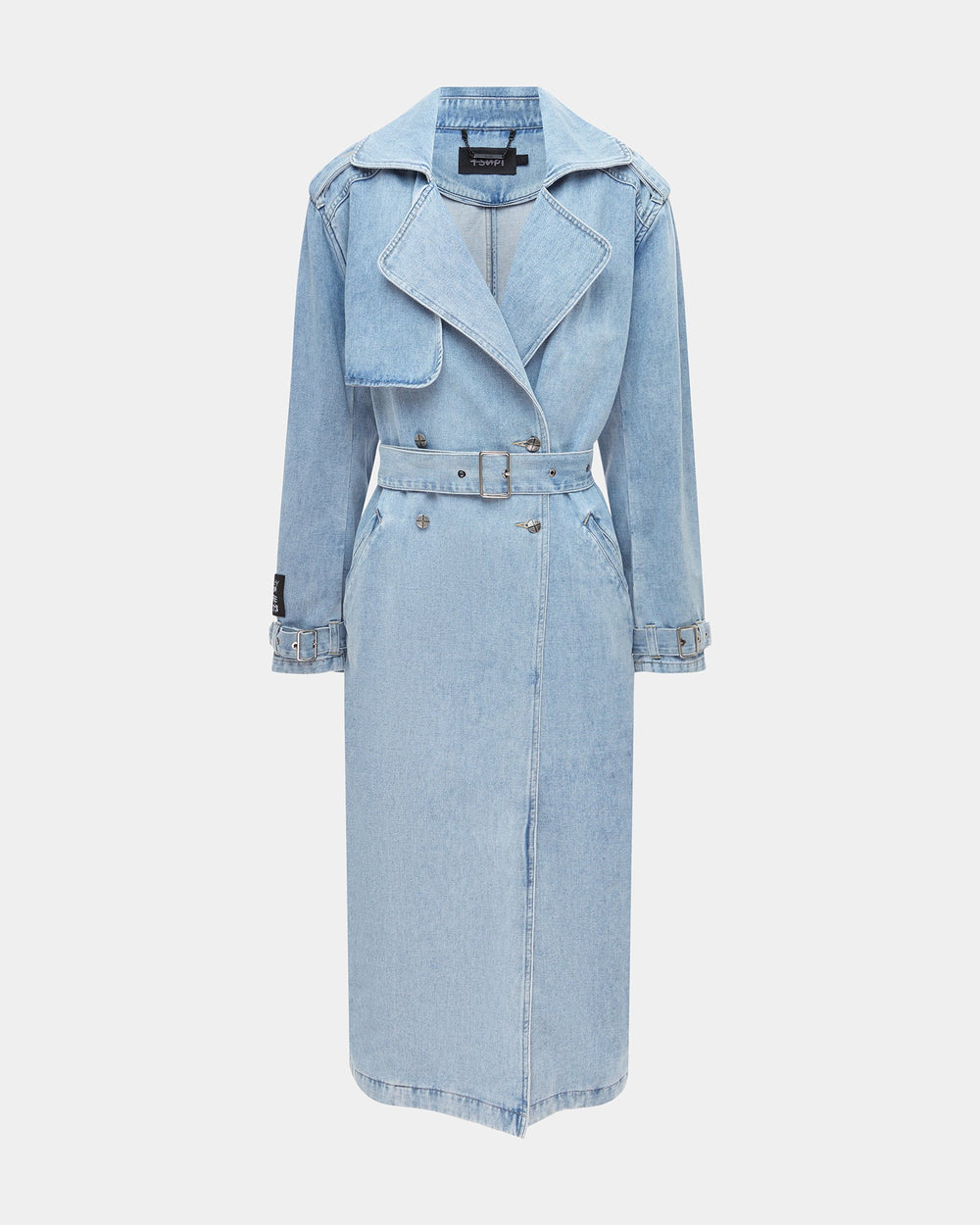 Kult Full Length Denim Trench - Light Blue Wash