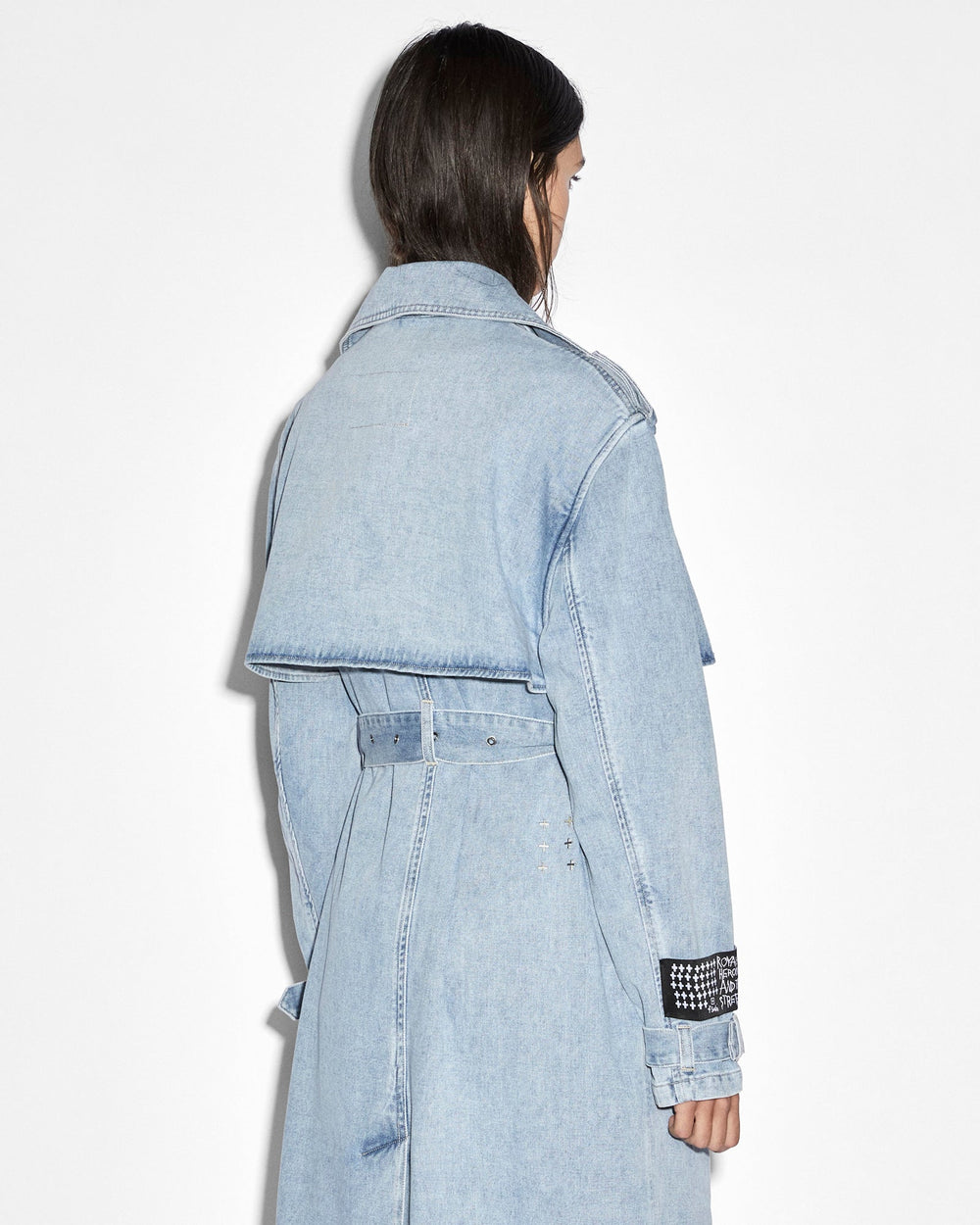 Kult Full Length Denim Trench - Light Blue Wash