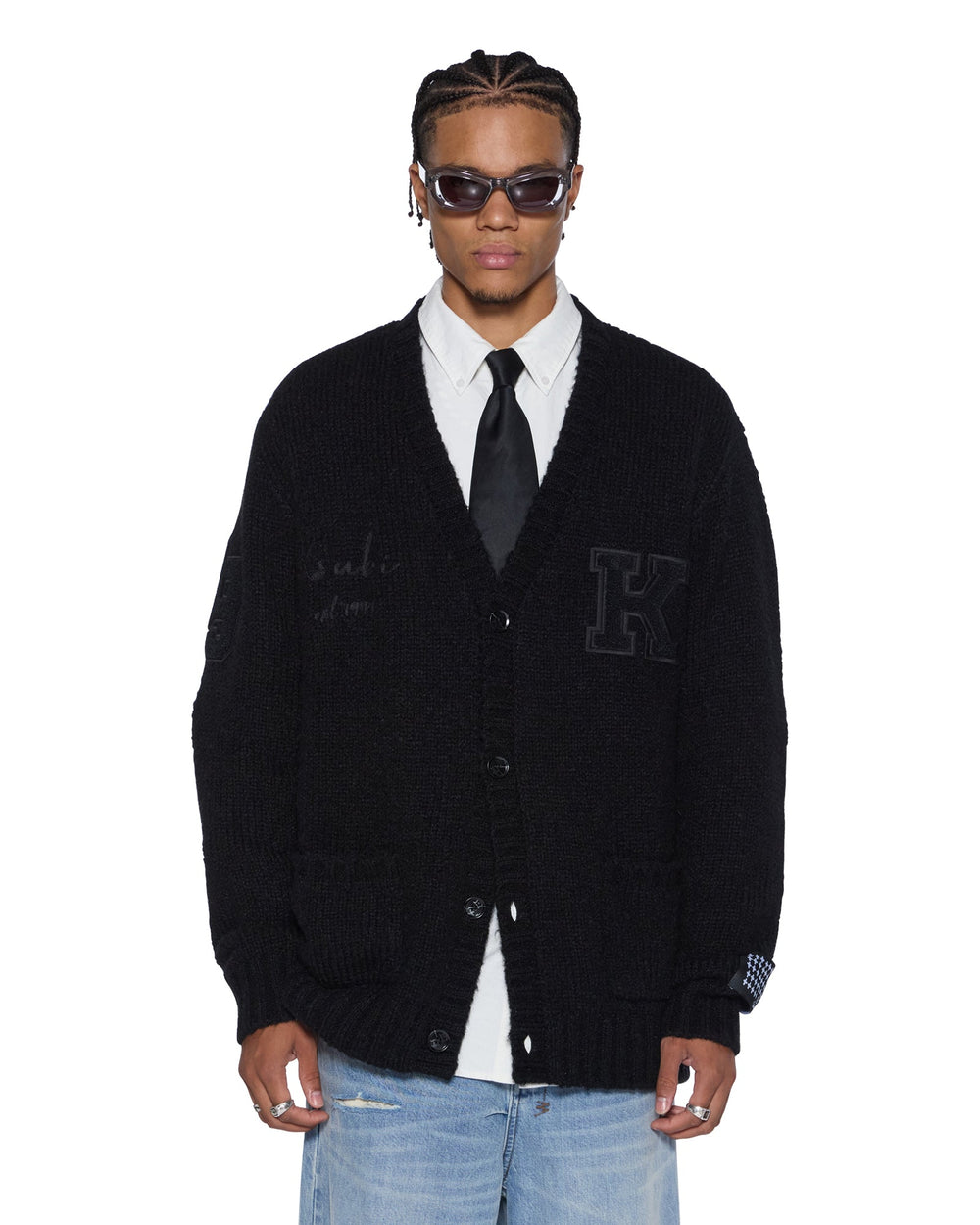 Mens Salud Cardigan Jet Black Knitwear