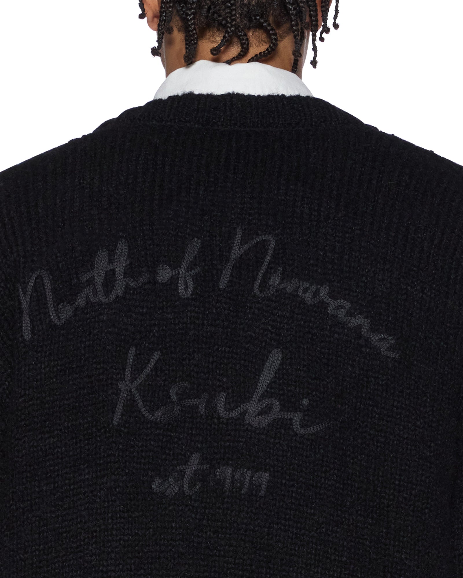 Mens Salud Cardigan Jet Black Knitwear