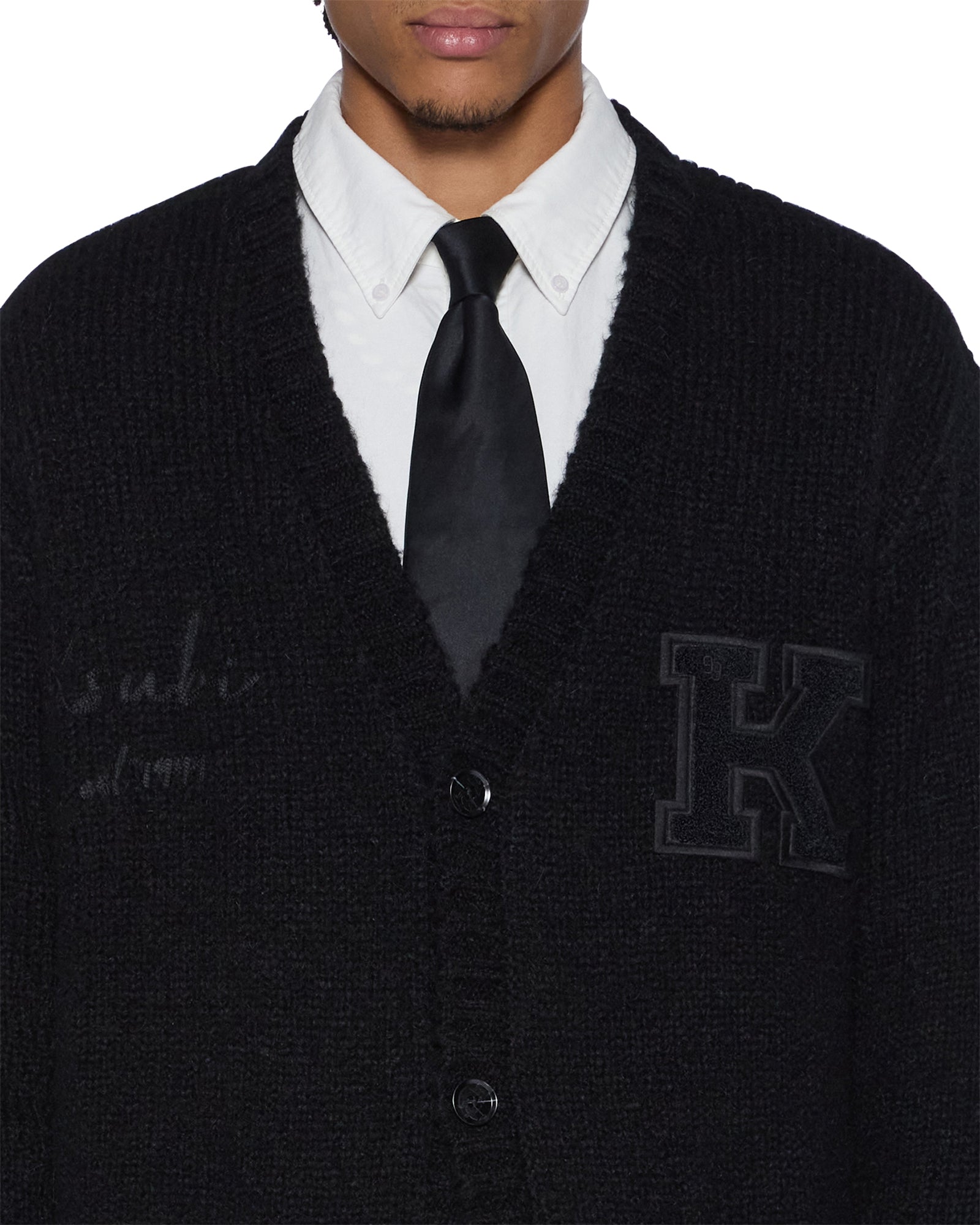 Mens Salud Cardigan Jet Black Knitwear