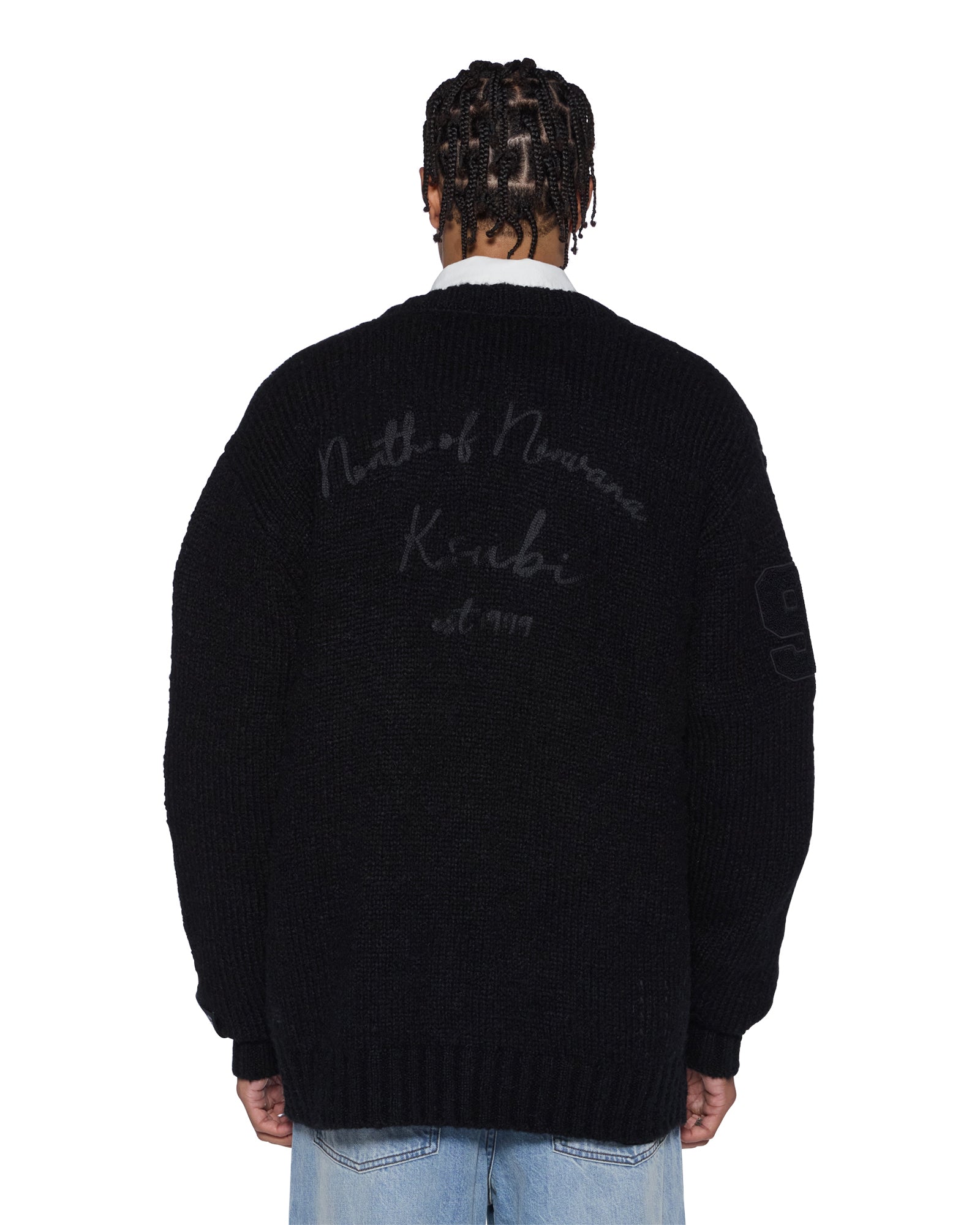 Mens Salud Cardigan Jet Black Knitwear