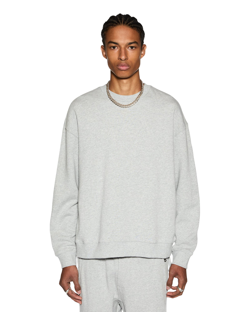 Buy 4 x 4 Biggie Crew Grey Marle Grey Sweater Ksubi
