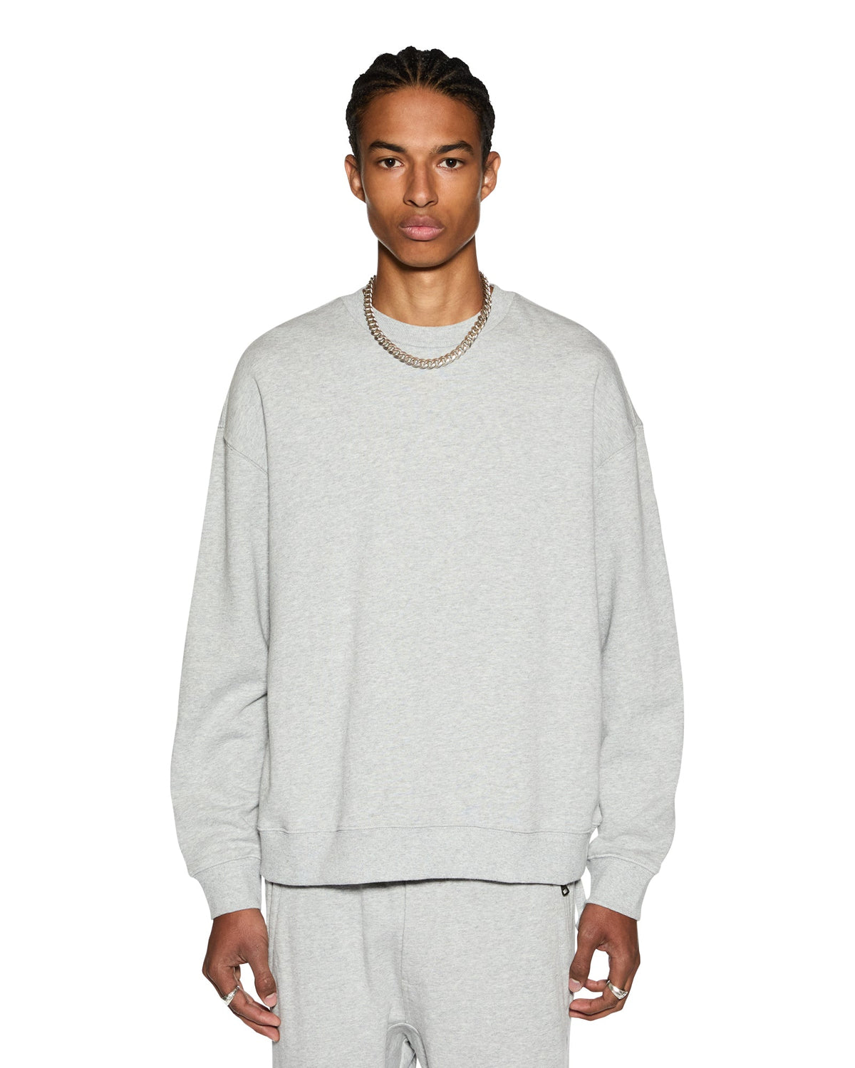 Buy 4 x 4 Biggie Crew Grey Marle Grey Sweater Ksubi