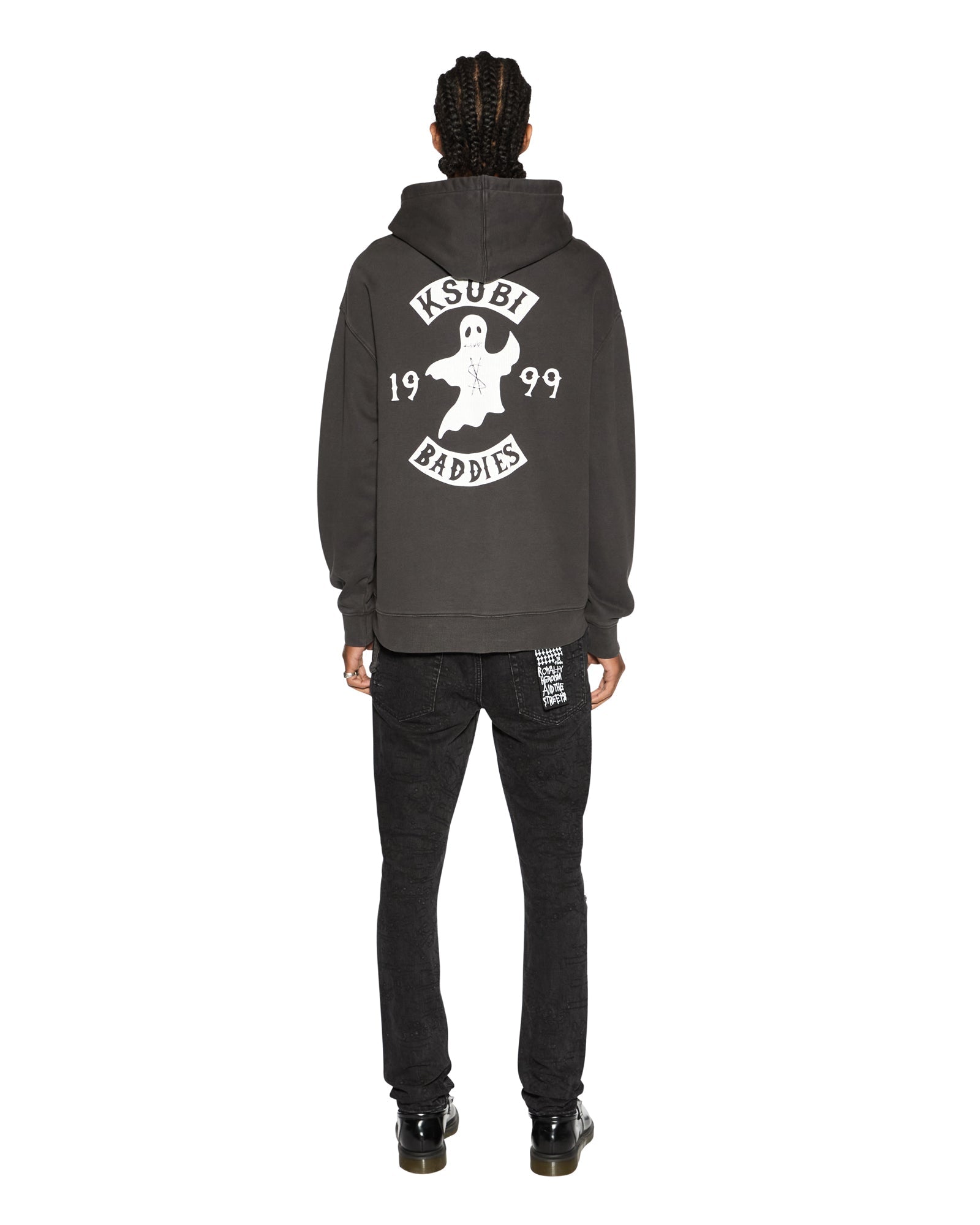Baddies Biggie Oversized Hoodie - Faded Black