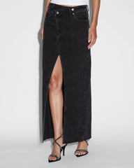 Relax Maxi Skirt - Washed Black Denim