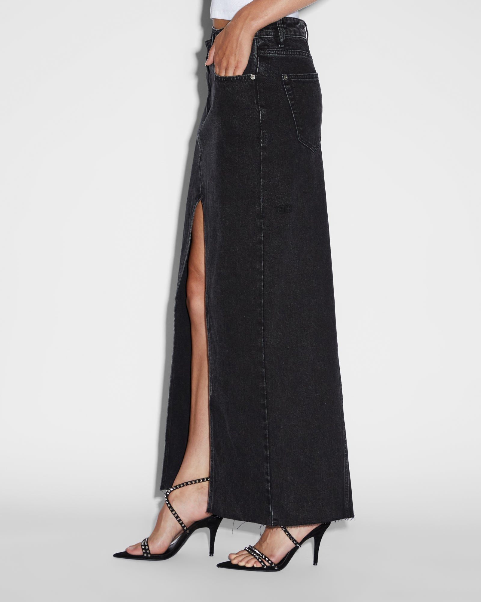 Relax Maxi Skirt - Washed Black Denim