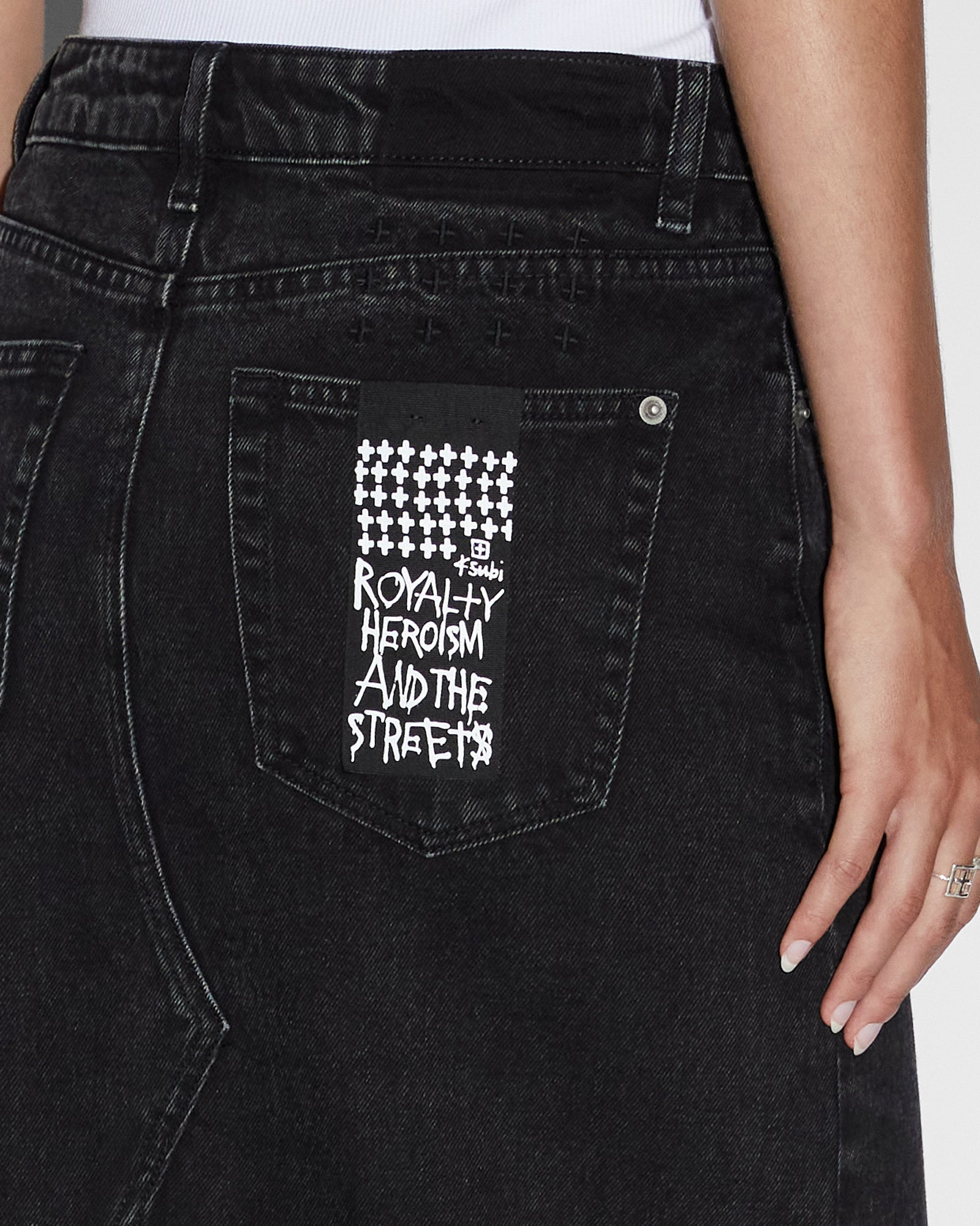 Relax Maxi Skirt - Washed Black Denim