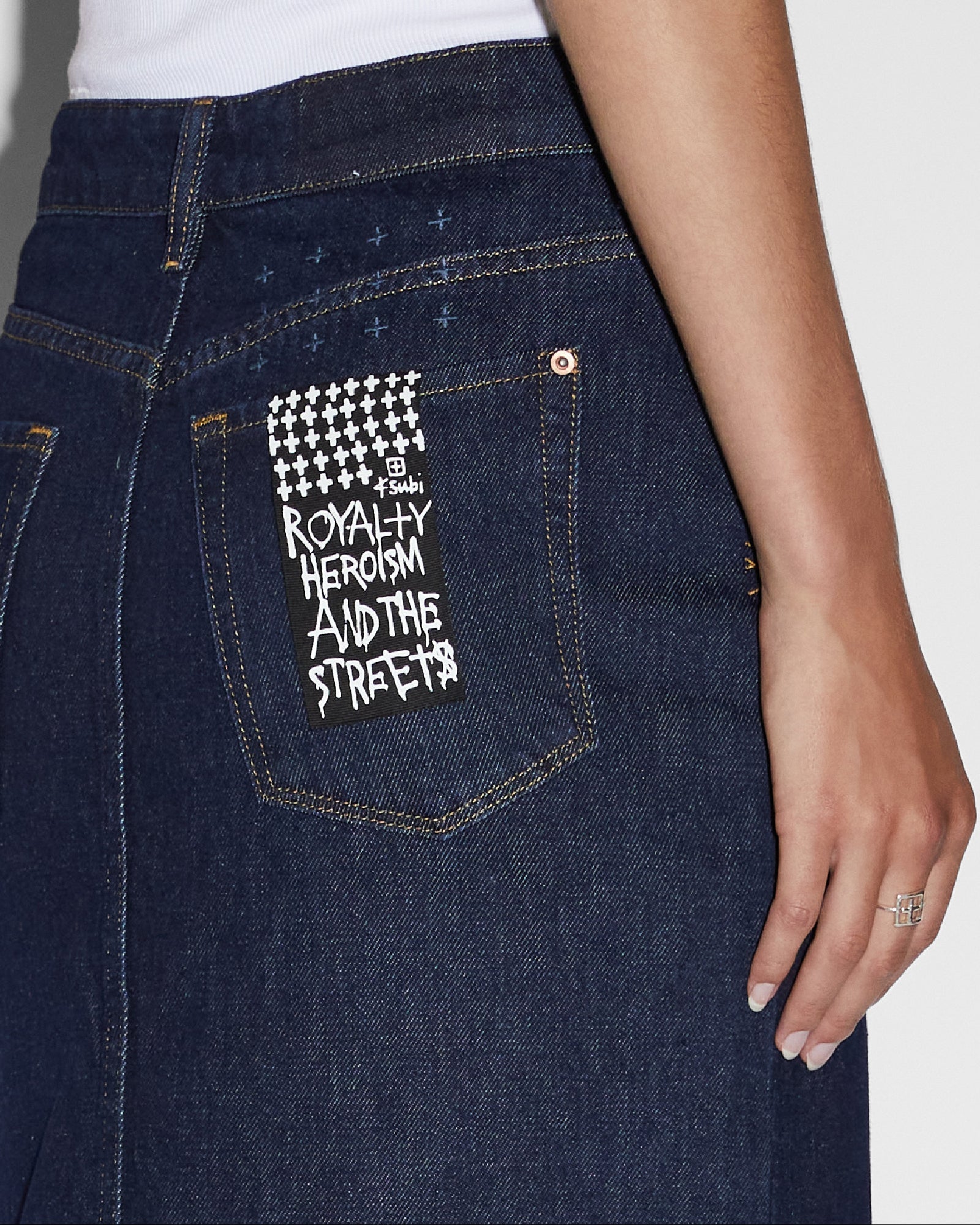 Swerve Midi Skirt Legacy - Dark Blue Denim