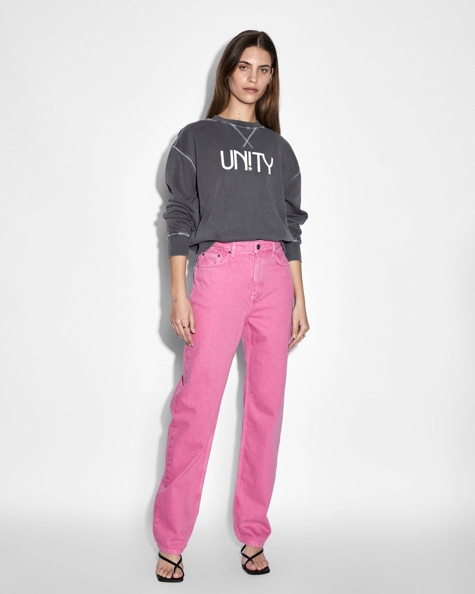 Buy Unity Star Oh G Crew Charcoal Women's Sweater KSUBI