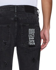Mens Van Winkle Led Black Rockstar Repair Skinny Denim Jeans