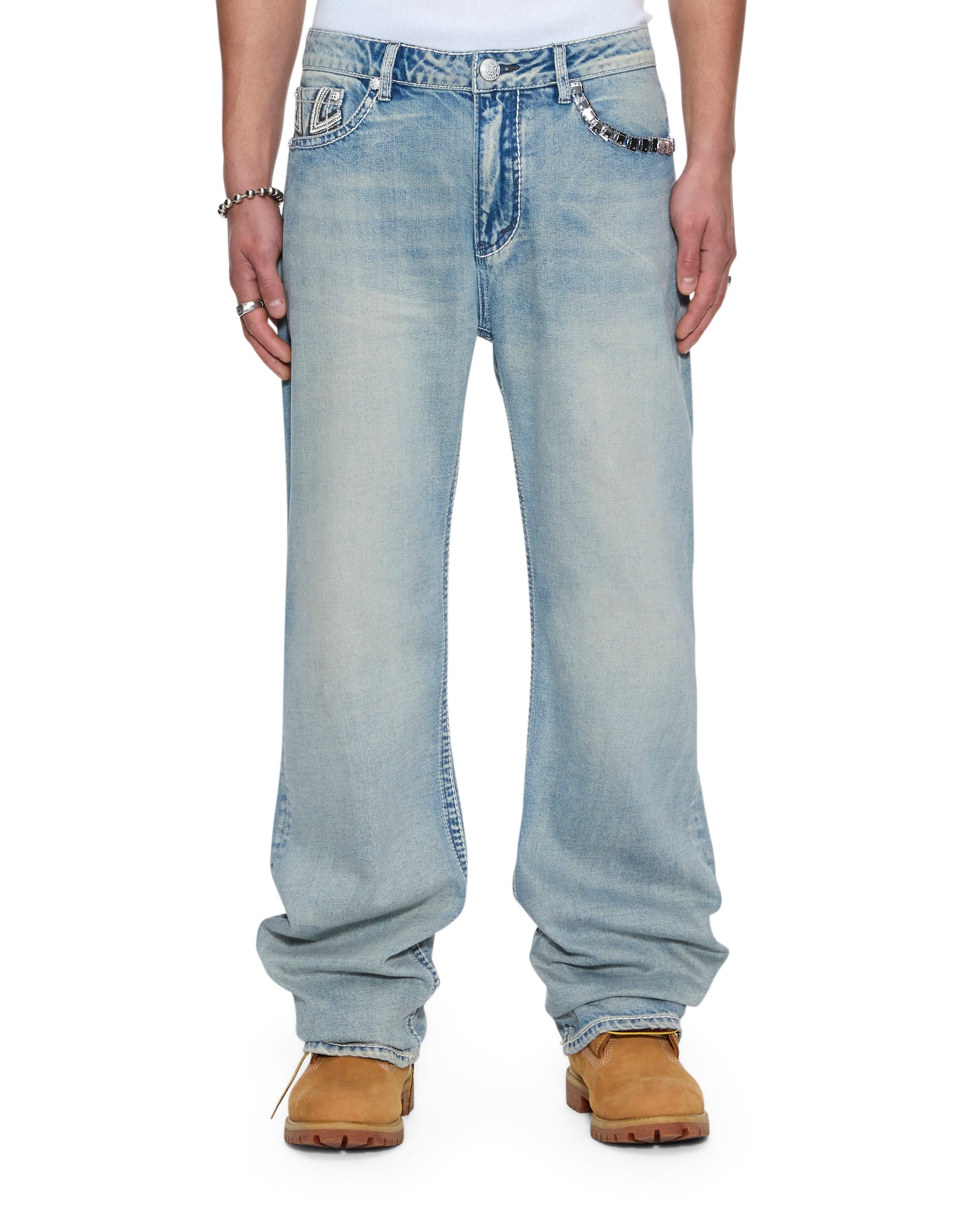 Mens Ksubi X Alice Hollywood Toro Punk Bootcut Denim Jeans