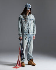 Mens Ksubi X Alice Hollywood Toro Punk Bootcut Denim Jeans