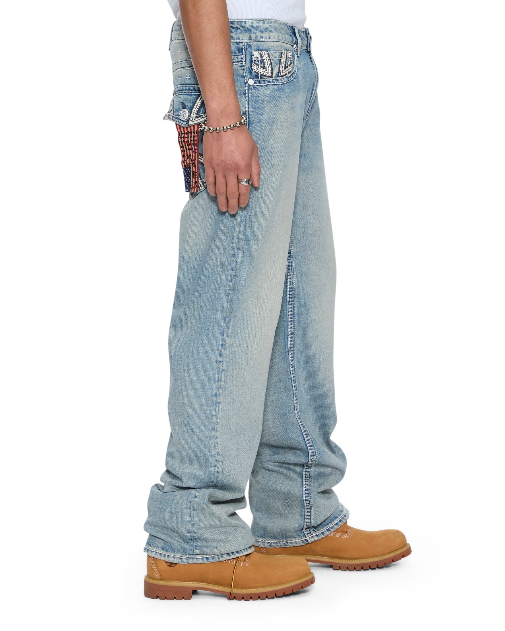 Mens Ksubi X Alice Hollywood Toro Punk Bootcut Denim Jeans