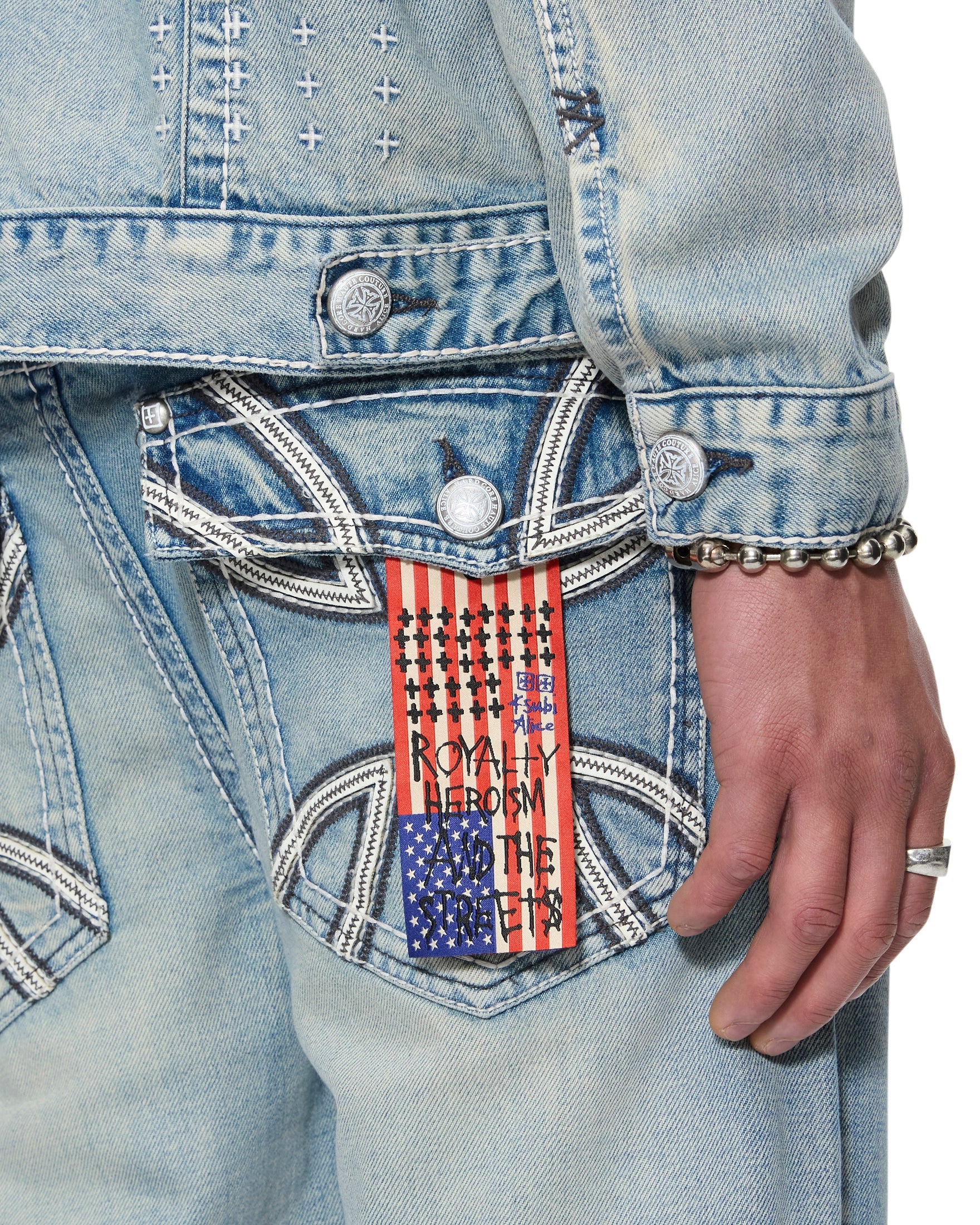 Mens Ksubi X Alice Hollywood Toro Punk Bootcut Denim Jeans