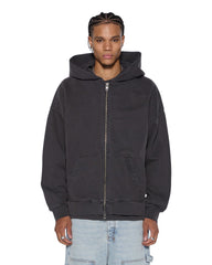 Mens Intruder Ekcess Hoodie Faded Black Fleece
