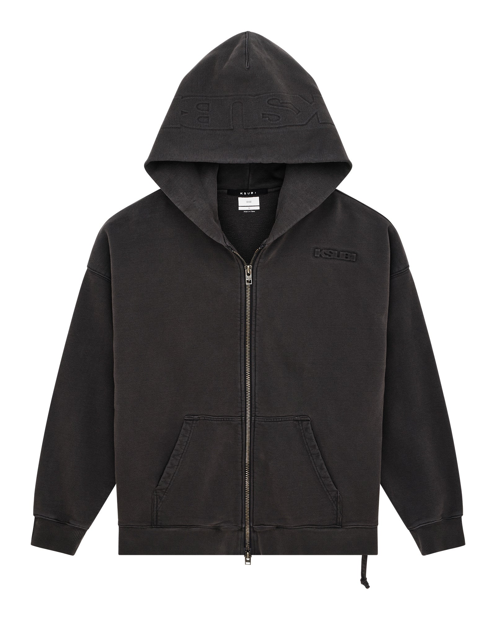 Mens Intruder Ekcess Hoodie Faded Black Fleece