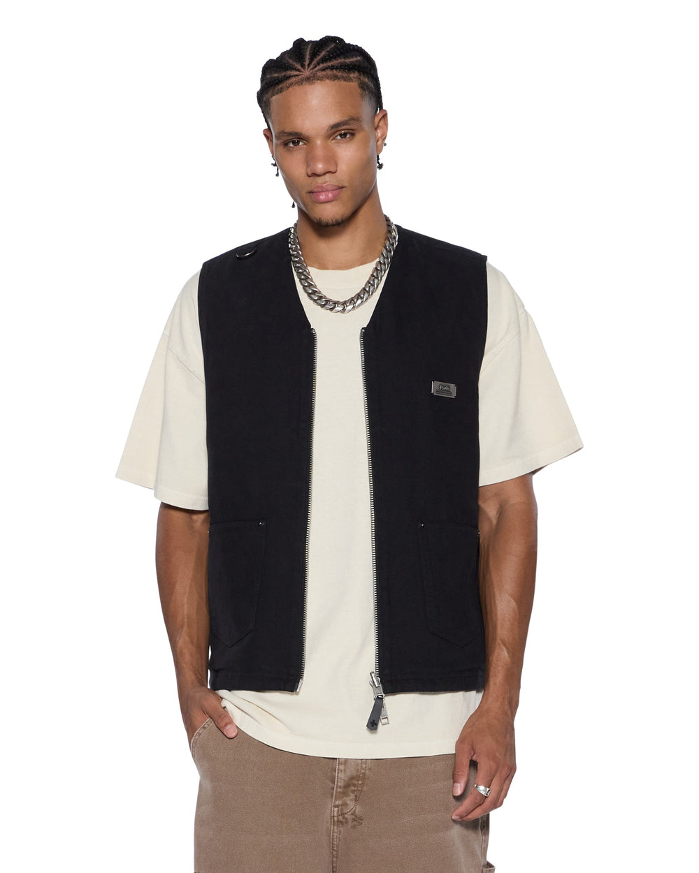 Mens Battler Vest Black Fashion Tops