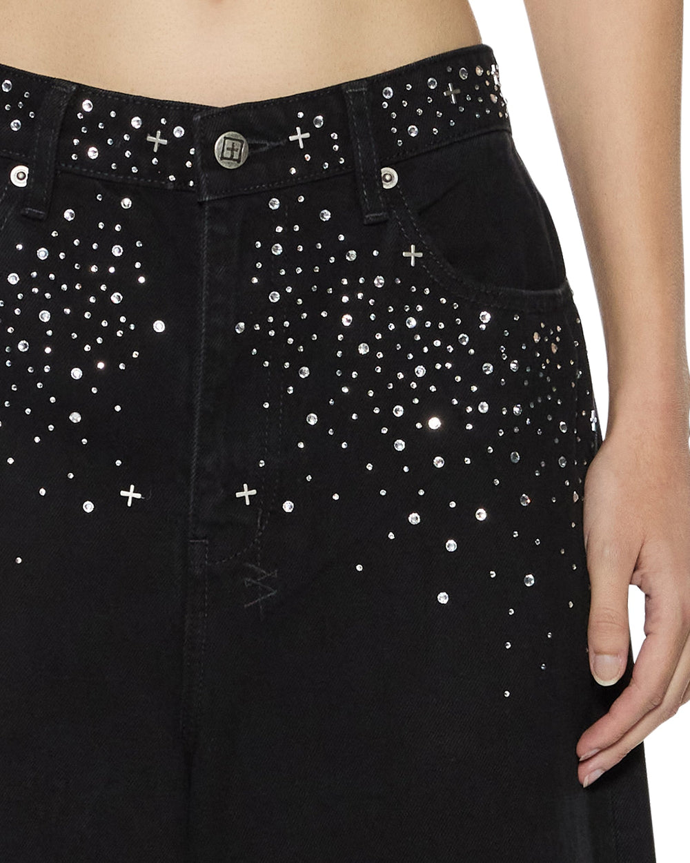 Womens Ksuper Renaissance Jet Black Baggy Denim Jeans