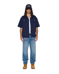 Mens Mekanik Boiler Ss Shirt Ink Blue Shirts