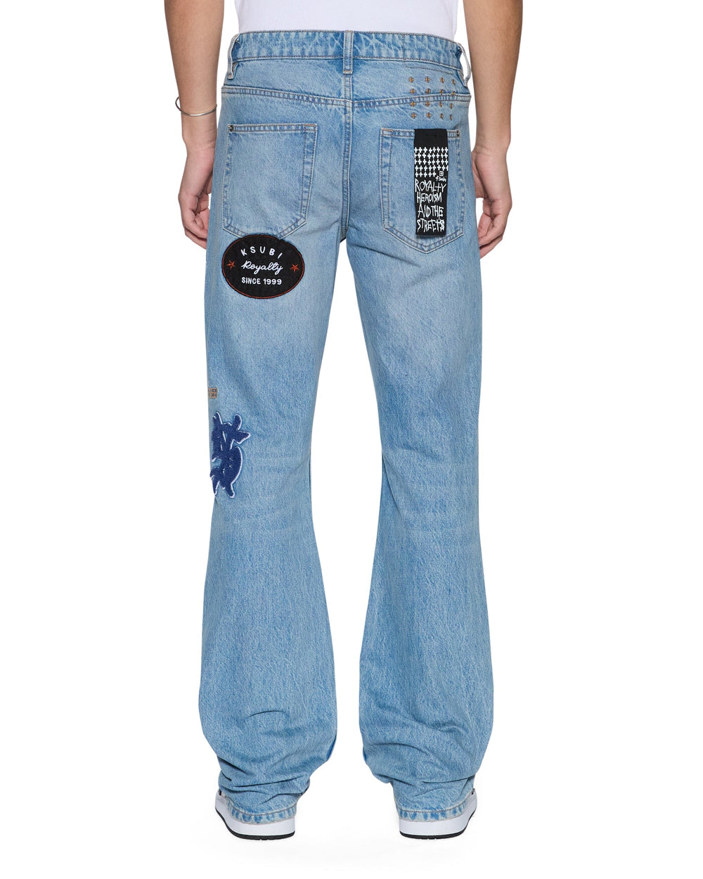 Mens Bronko True Patched Bootcut Denim Jeans