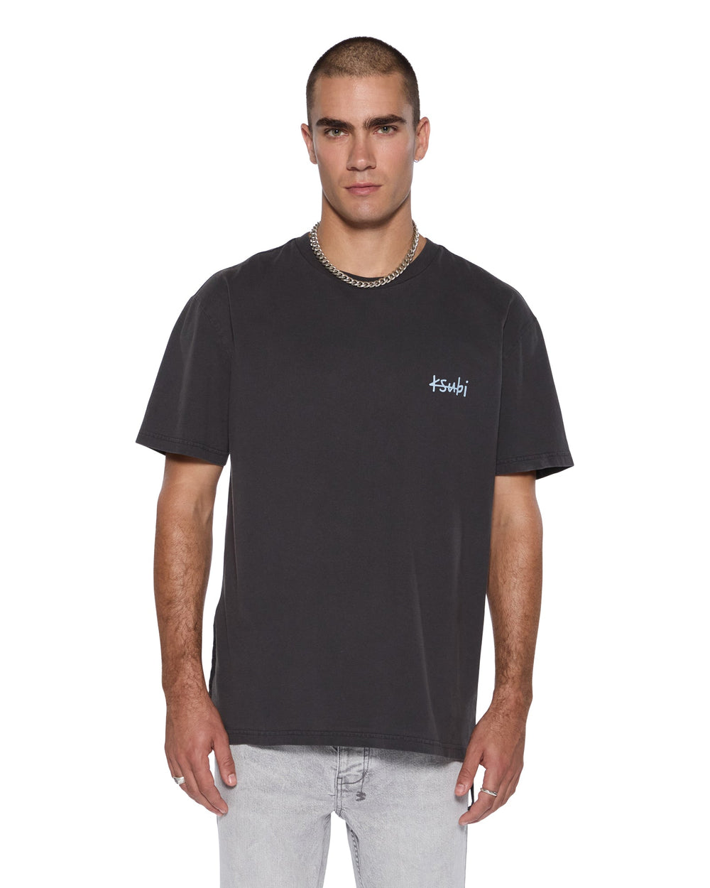 Mens Allday Biggie Ss Tee Faded Black Tees