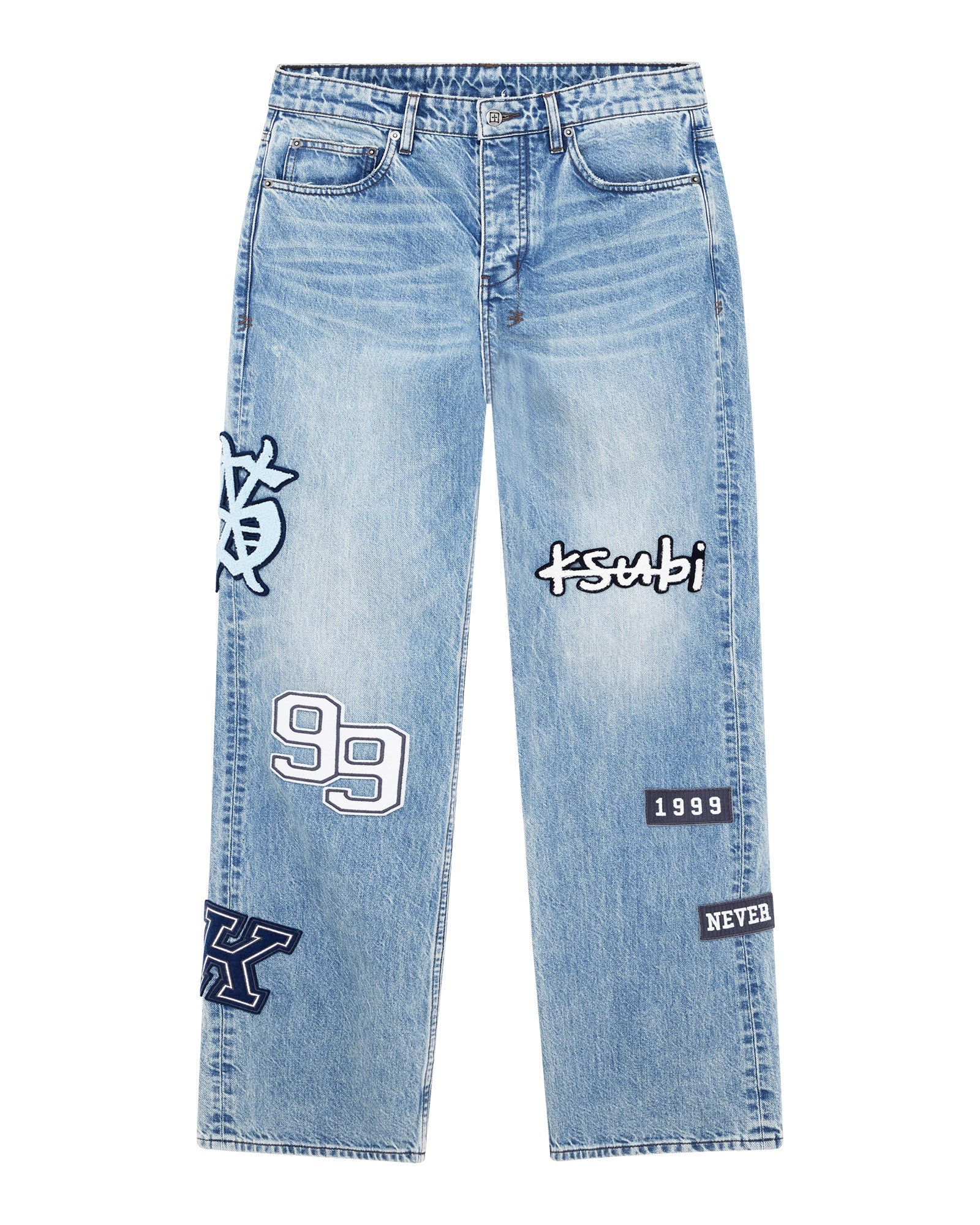 Mens Maxx Striker Patched Baggy Denim Jeans