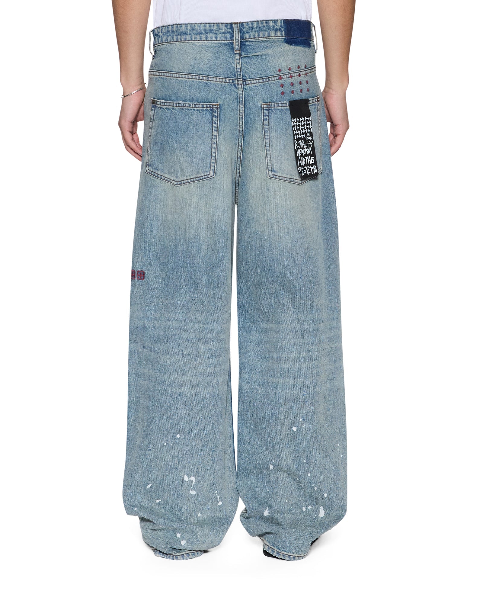 Mens Maxx Scatter Blue Baggy Denim Jeans