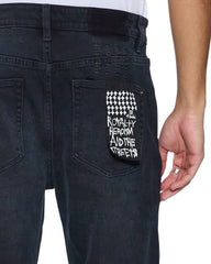 Mens Hazlow Rinsed Resin Straight Denim Jeans