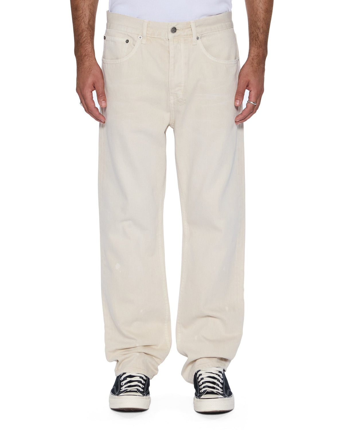 Mens Anti K Ivory Relaxed Denim Jeans