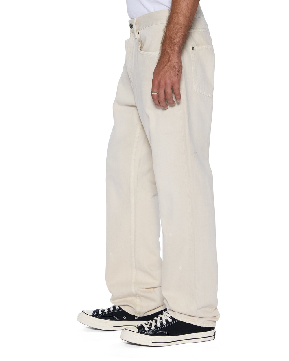 Mens Anti K Ivory Relaxed Denim Jeans