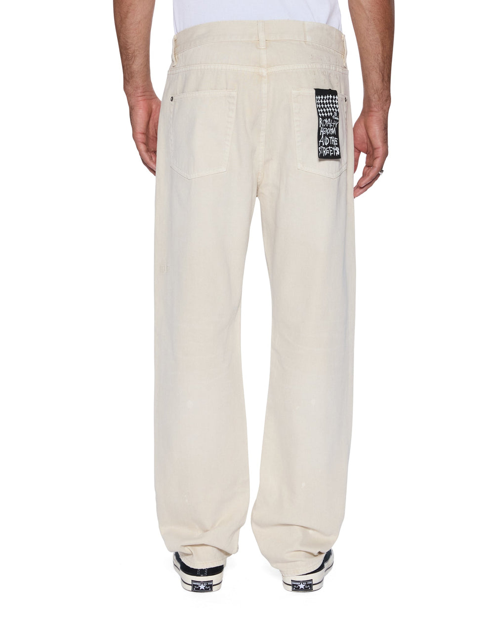 Mens Anti K Ivory Relaxed Denim Jeans