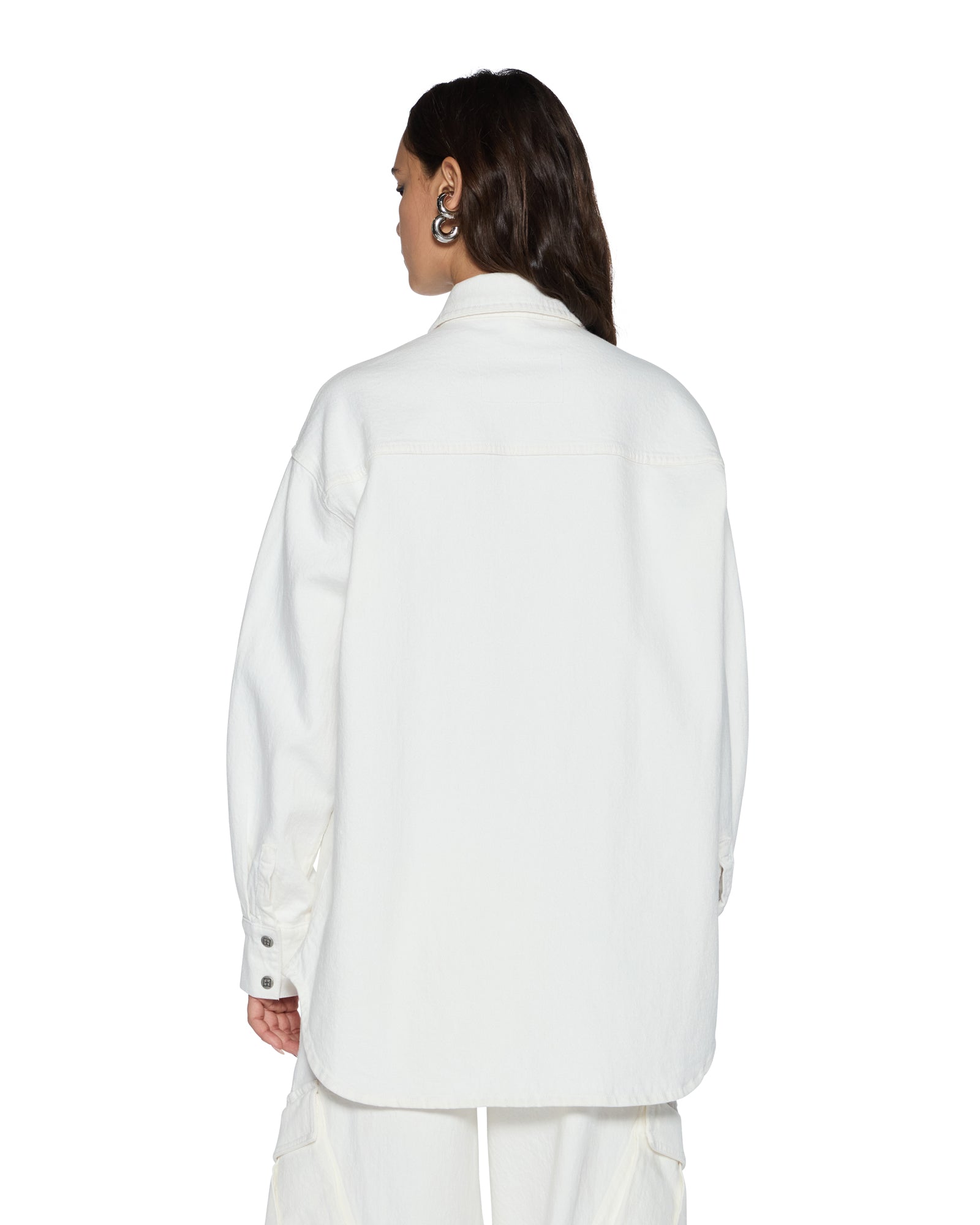 Womens Oversized Ls Shirt Ecru Shirts