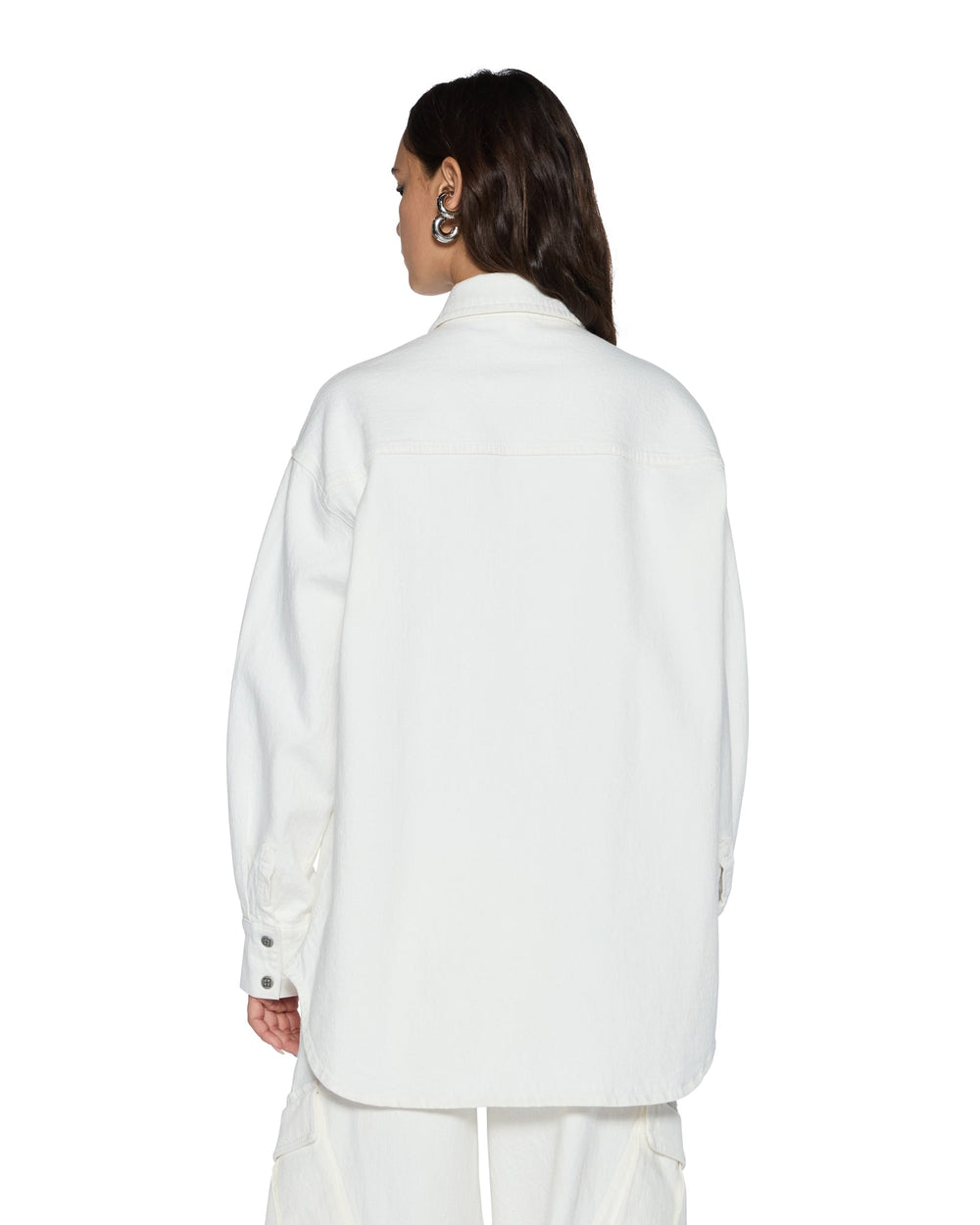 Womens Oversized Ls Shirt Ecru Shirts