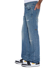 Mens Bronko Roadhouse Repair Bootcut Denim Jeans