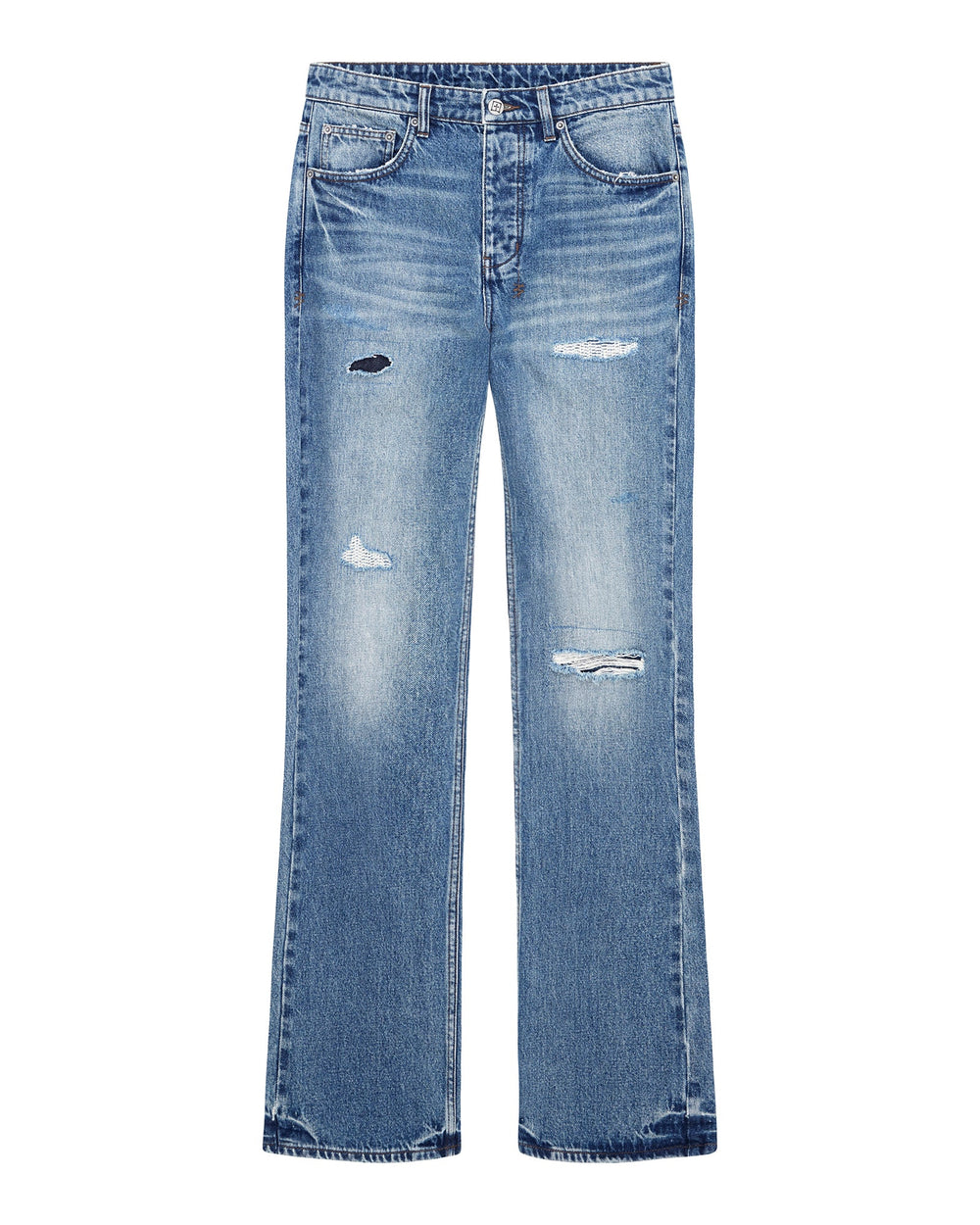Mens Bronko Roadhouse Repair Bootcut Denim Jeans