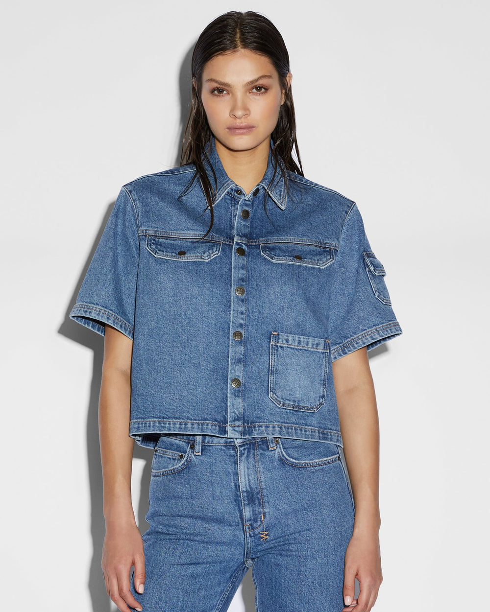 Cargo Short Sleeve Shirt Heritage - Blue Denim