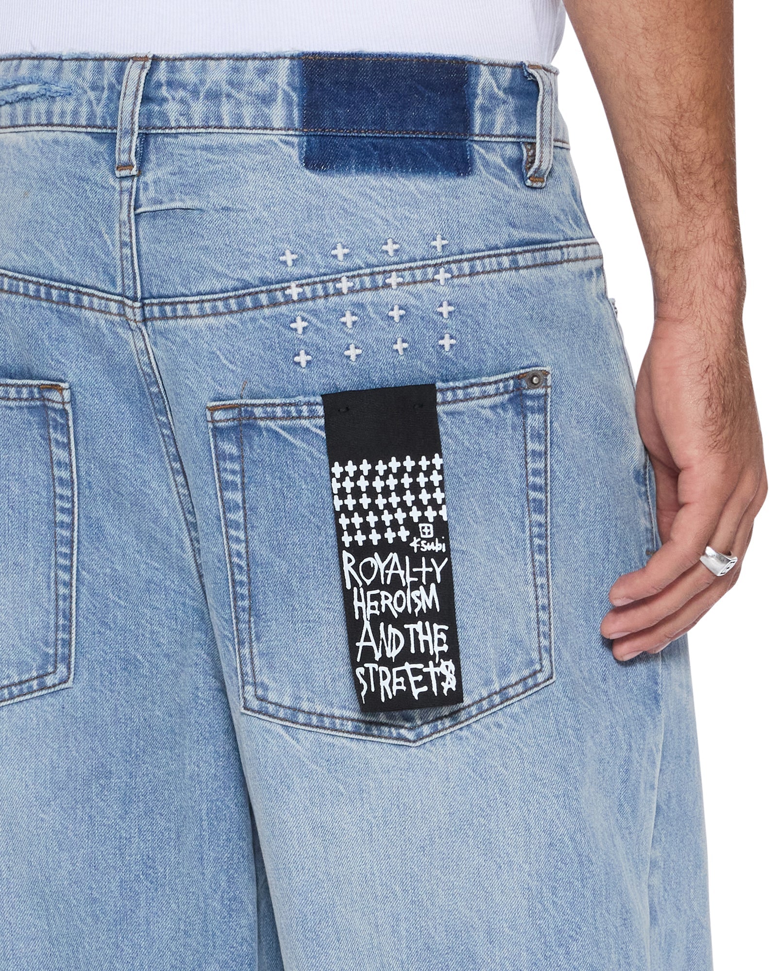 Mens Maxx Striker Trashed Baggy Denim Jeans