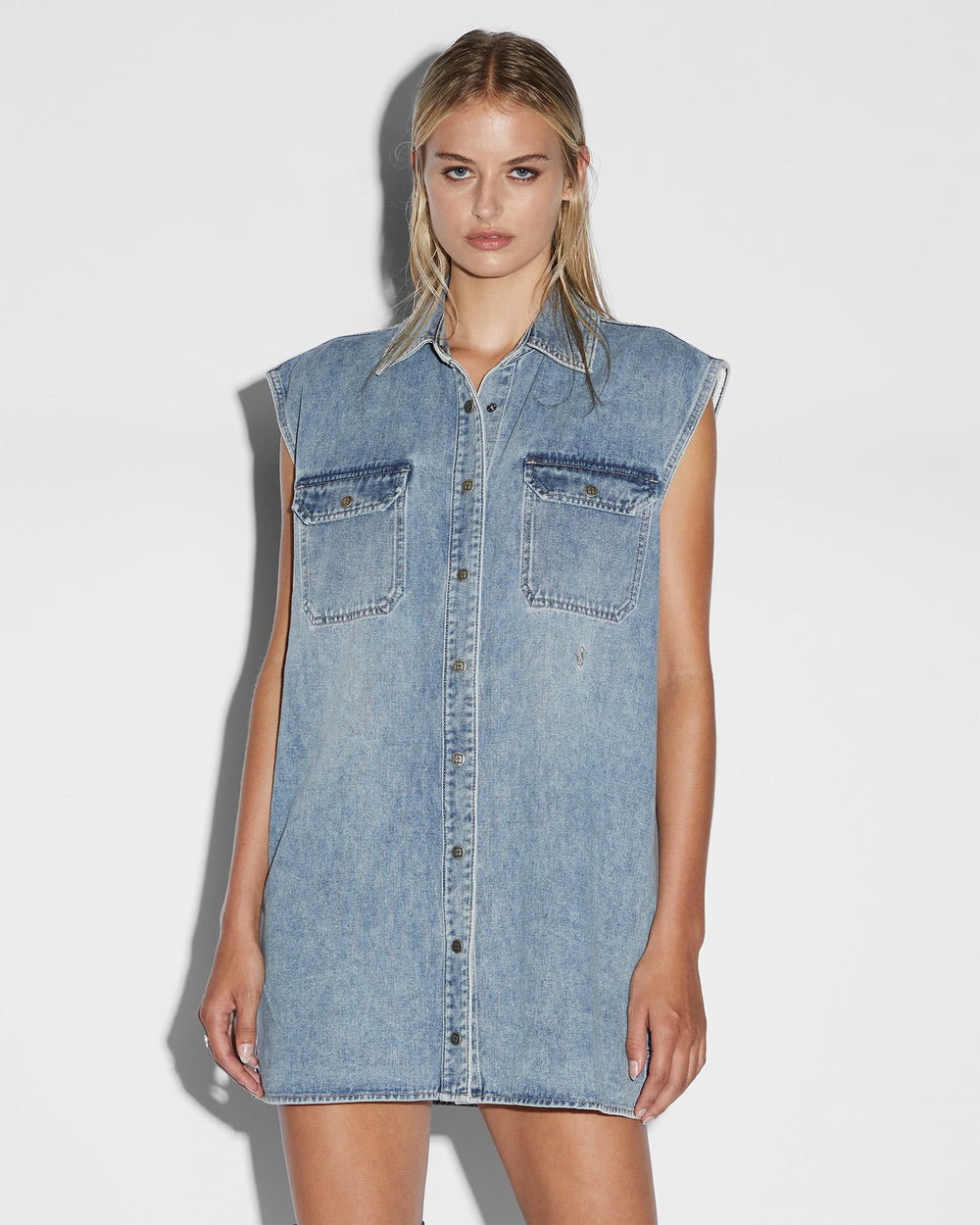 Sleeveless Dress Overkast - Blue Denim