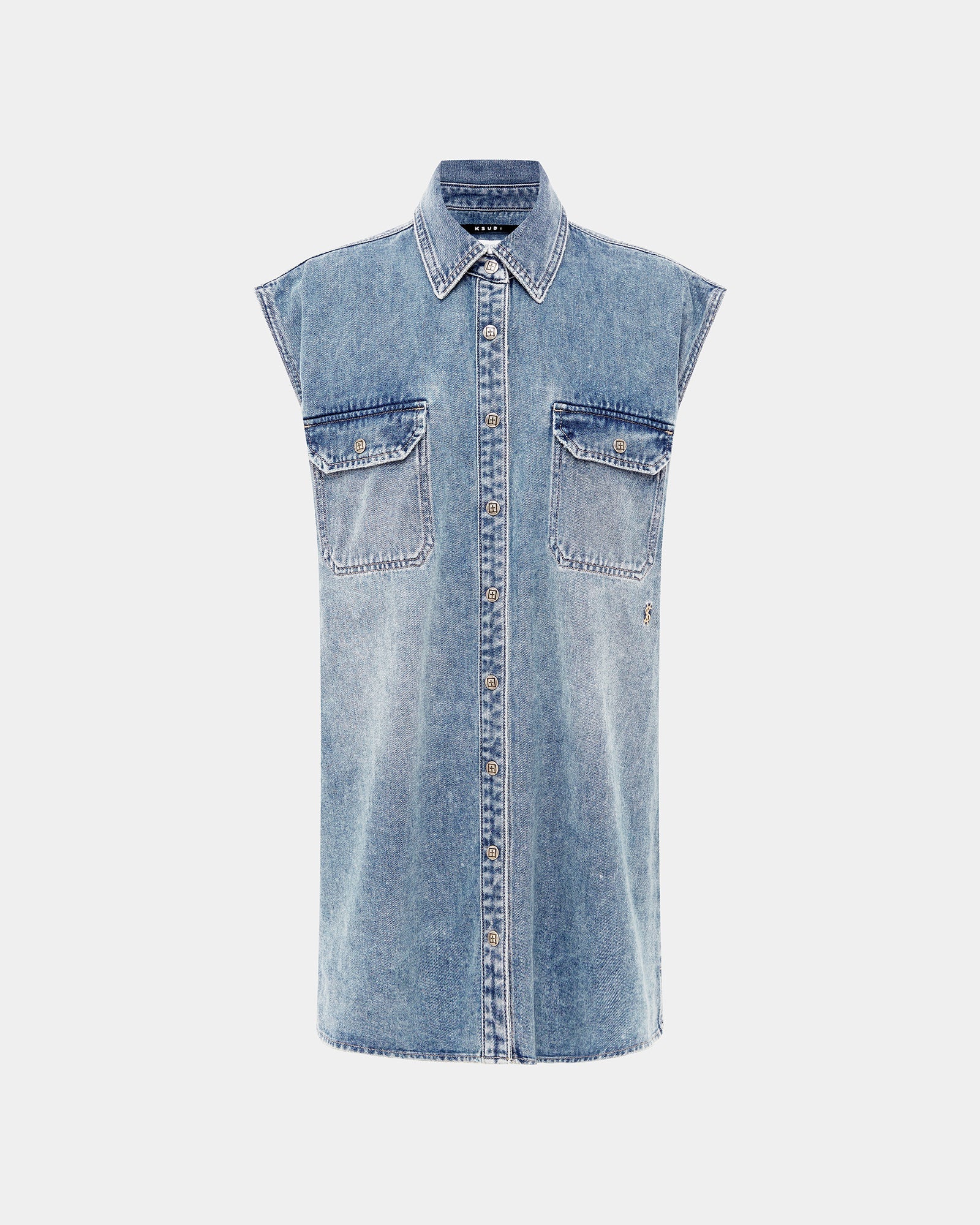 Sleeveless Dress Overkast - Blue Denim