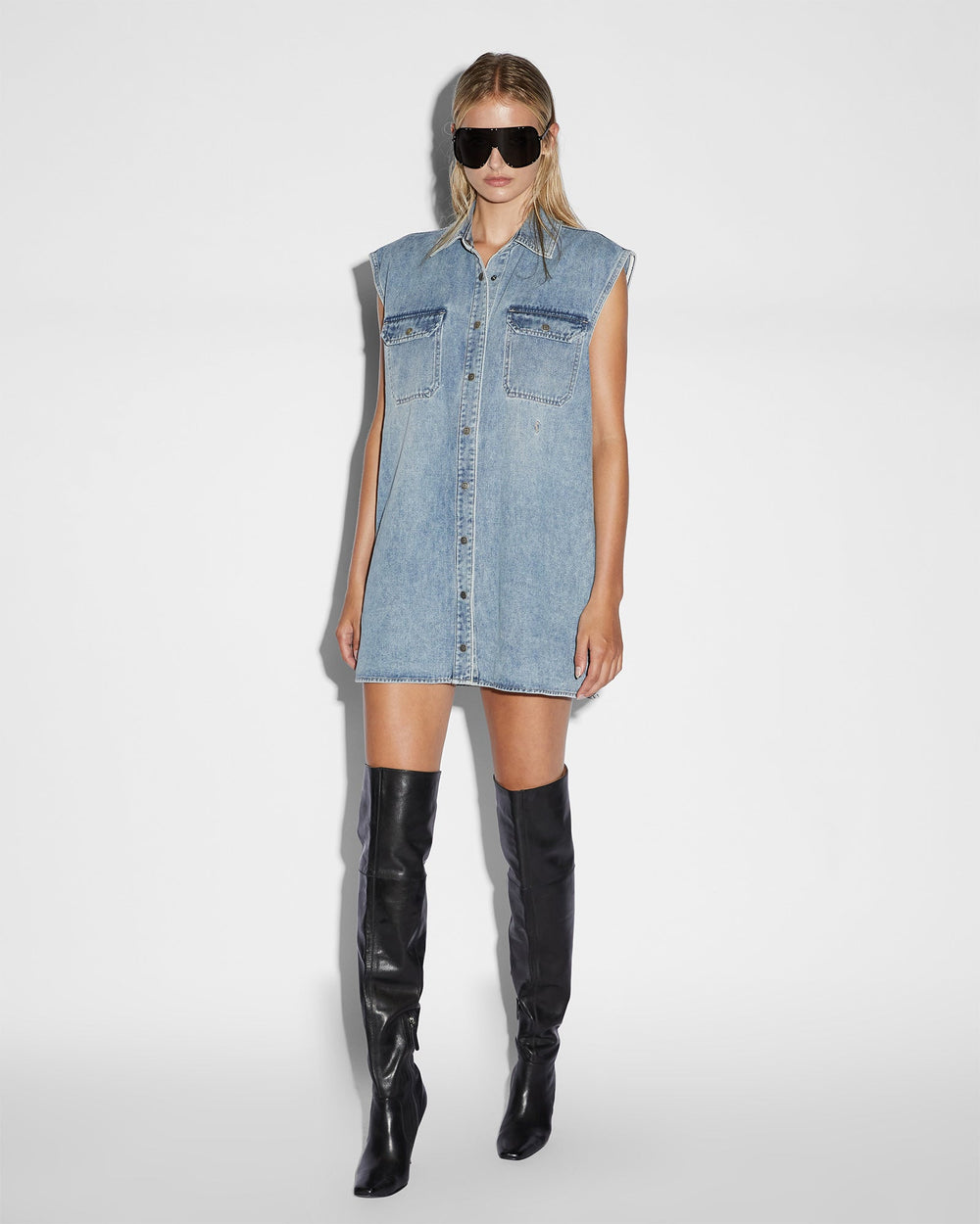 Sleeveless Dress Overkast - Blue Denim