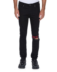 Mens Van Winkle Laid Black Sting Skinny Denim Jeans