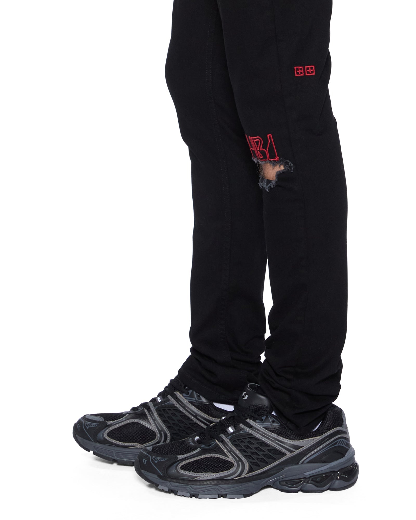 Mens Van Winkle Laid Black Sting Skinny Denim Jeans