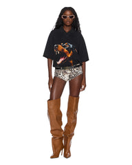 Womens Mowalola Hot Short Cheetah Walkshorts