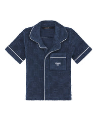 Kids Lil Lounge Ss Resort Shirt Navy Shirts