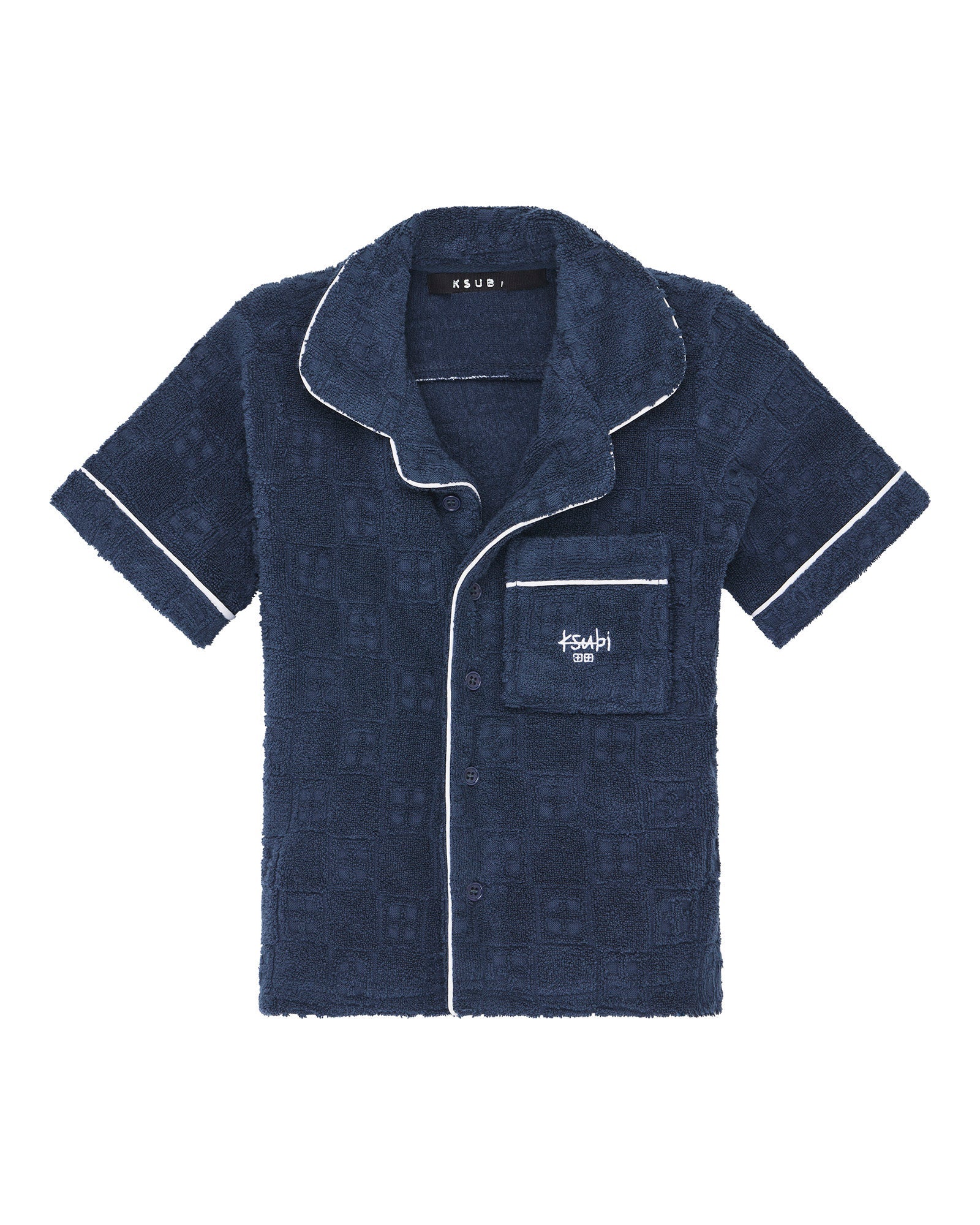 Kids Lil Lounge Ss Resort Shirt Navy Shirts